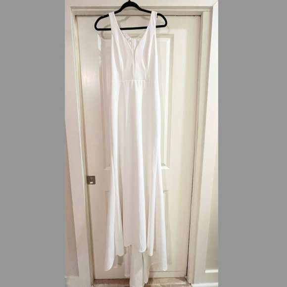 Lulu's Long-Lasting Love Ivory Lace V-Neck Mermaid Dress - Picture 5 of 15